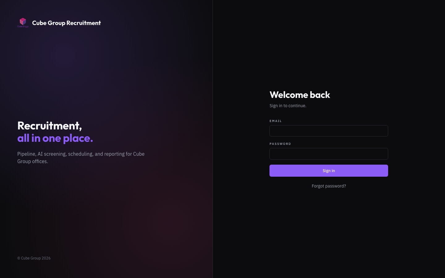 CGRecruit login