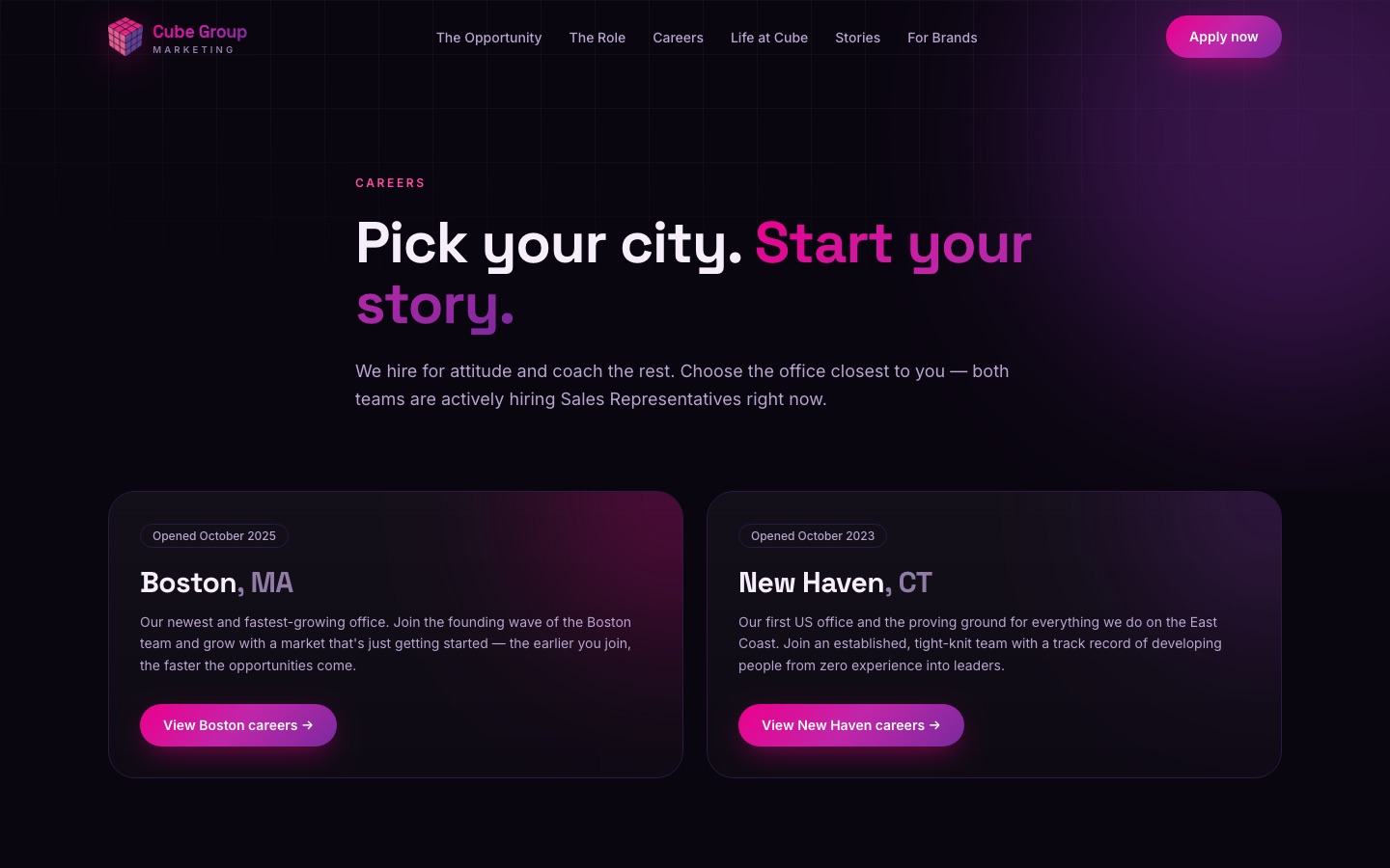 Careers page
