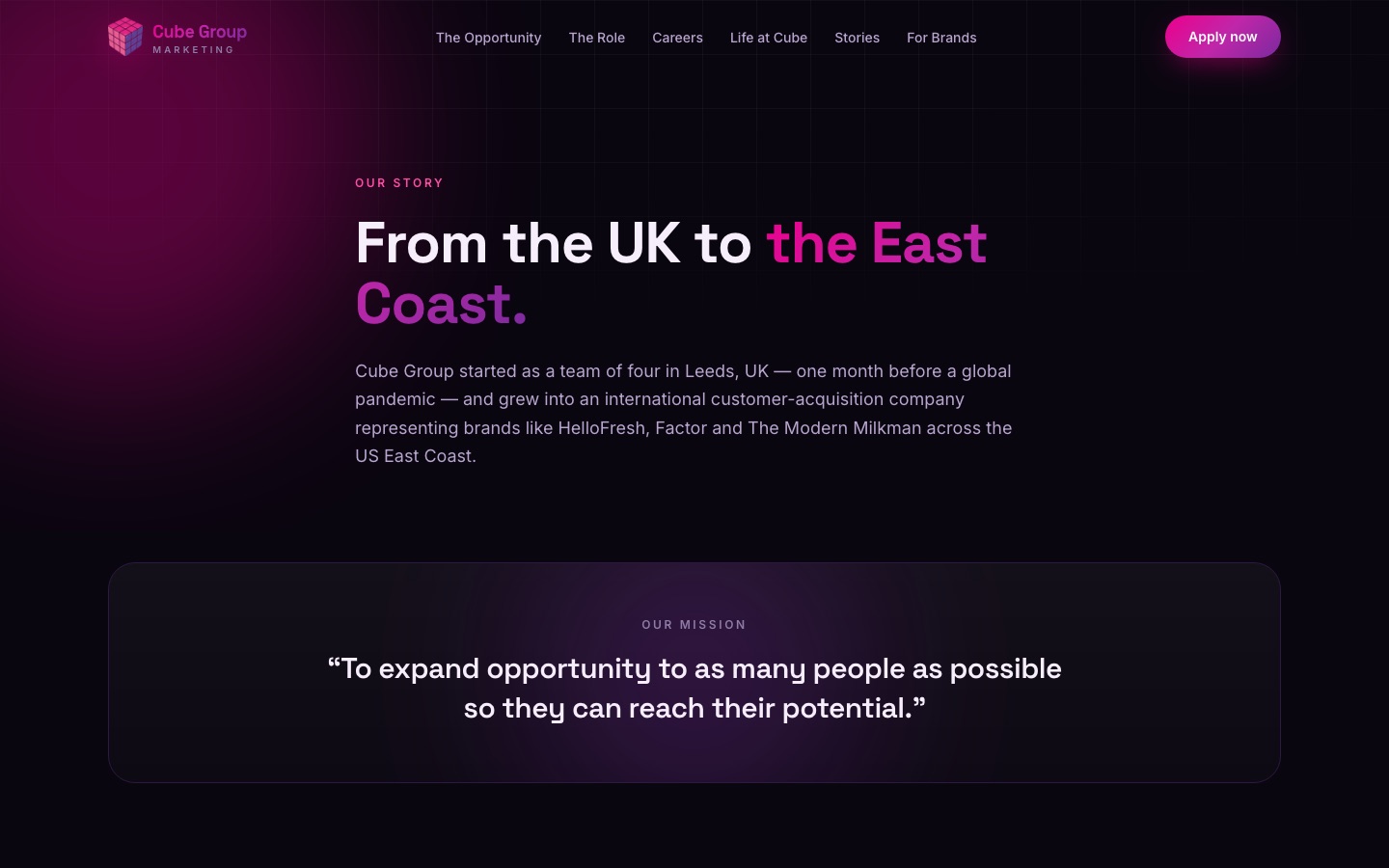 Our Story page